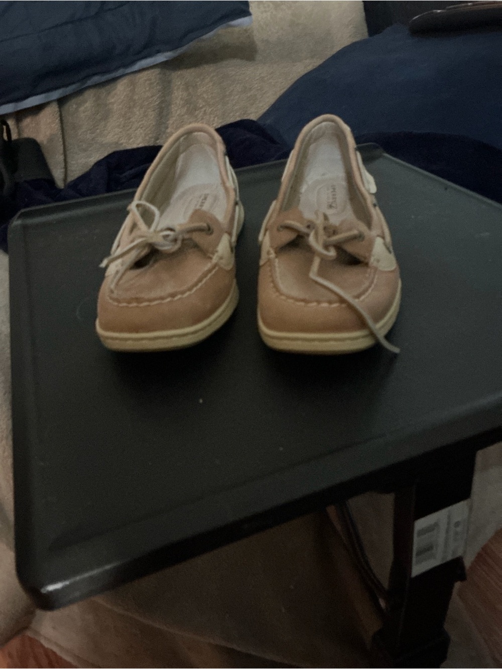 Sperry Kids Tan & Cream Boat shoes (women’s 8.5)